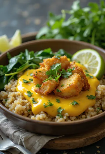 Spinach quinoa tofu with curry base
