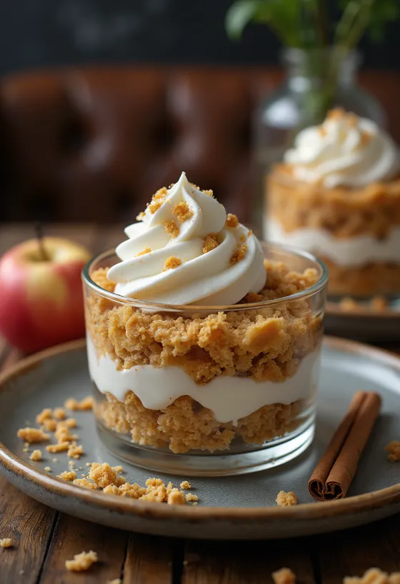 Apple mascarpone cake served in slices