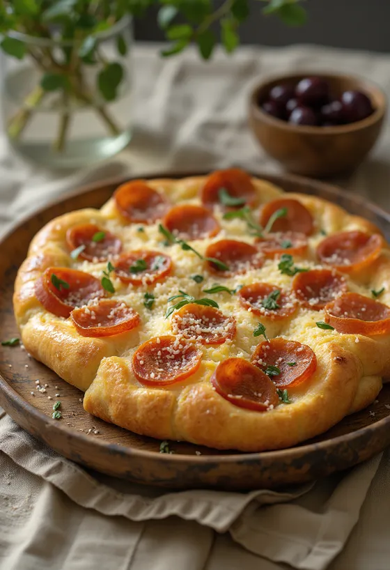 Chorizo and parmesan focaccia served