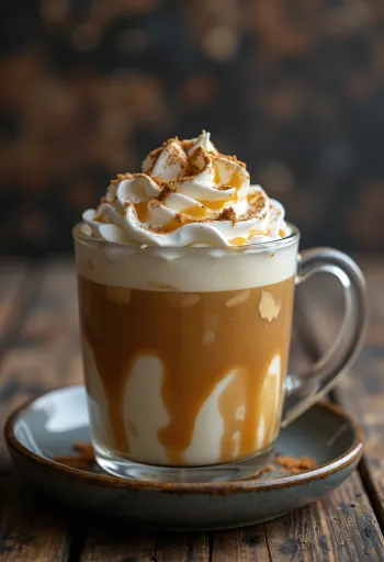 Spiced caramel latte in a mug