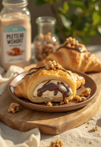 Protein croissant served