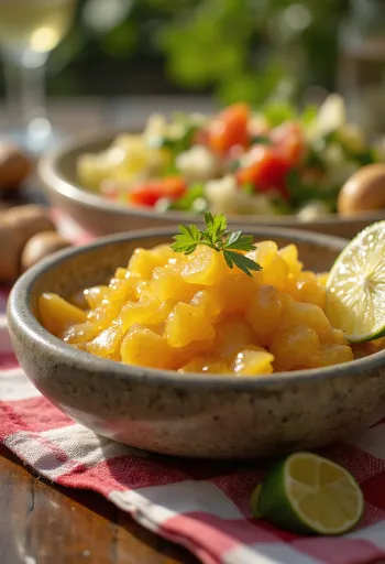 Rosemary tequila ginger chutney served