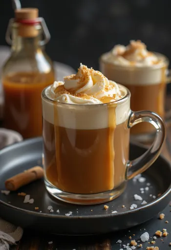 Salted caramel cider served in a glass