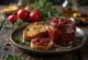 Zacuscă with olive oil served, with rich vegetables and mouth-watering colourful ingredients