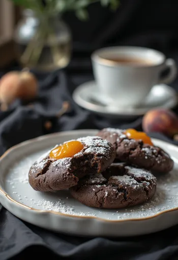 Cocoa Linzer biscuits served