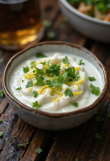 Coconut lime sauce served with grilled fish