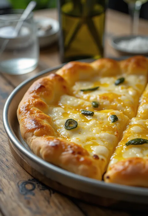 Pizza all’Olio with extra virgin olive oil and fresh herbs