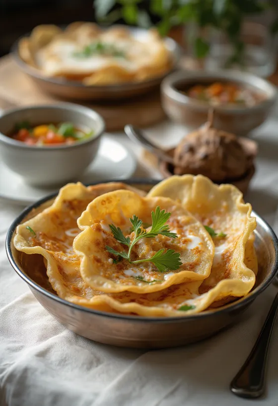 Sri Lankan Hoppers pancakes served
