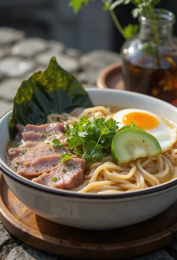 Jinju Naengmyeon, Korean cold noodles with red pepper paste and fresh vegetables