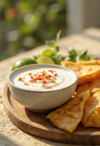 Coconut lime sauce served