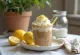 Mint and lemon coffee frappé in a glass