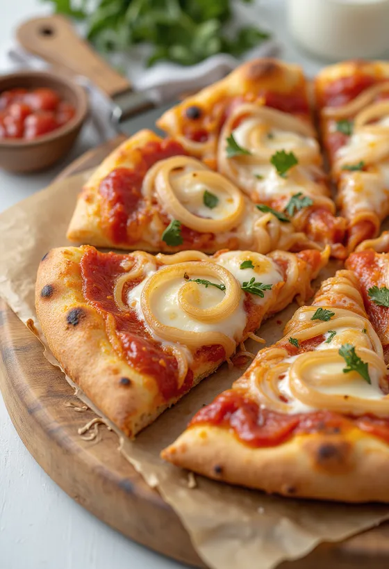 Pizza con Cipolla with onion and mozzarella