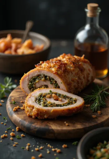 Sardinian Porchetta, traditional Italian pork with crispy skin