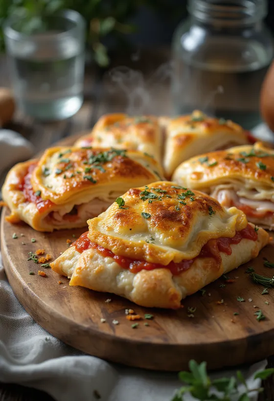 Turkey calzone baked golden brown
