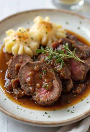 Sauerbraten served