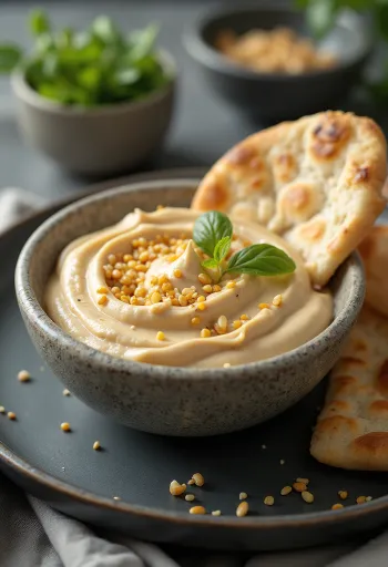 Sesame tahini garlic sauce served