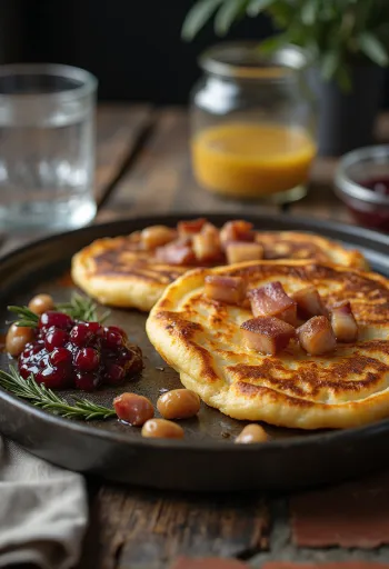 Fläskpannkaka served