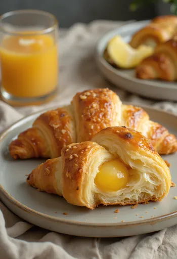 Freshly baked Hawaiian pineapple croissant