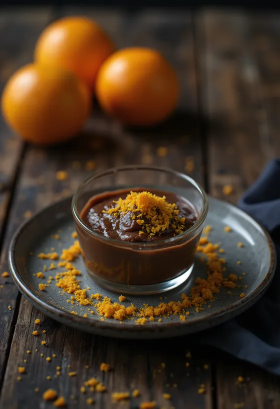 Orange chocolate parfait served