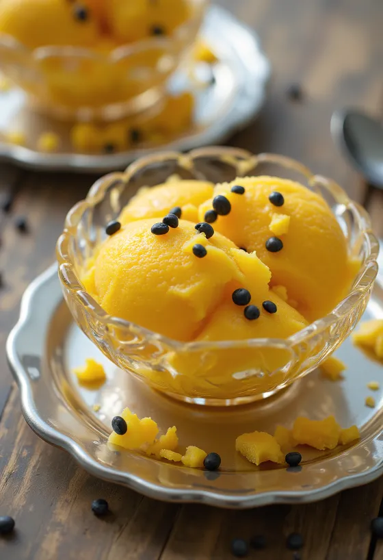 Passion fruit sorbet homemade refreshing dessert