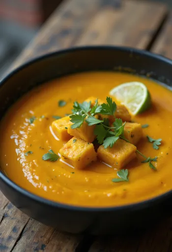 Creamy pumpkin curry with tofu