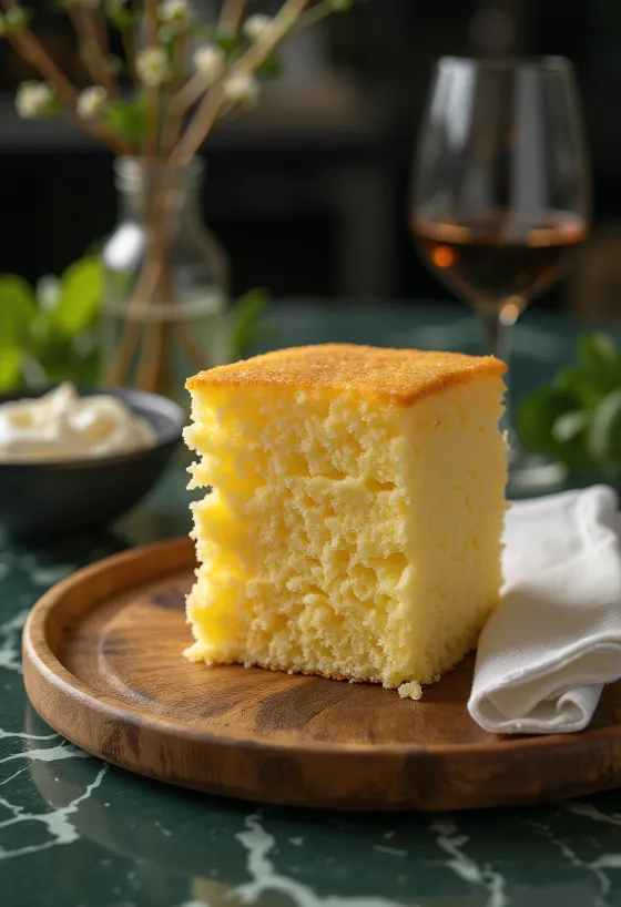 Classic sponge cake served