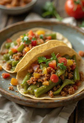 Tacos de Nopales served