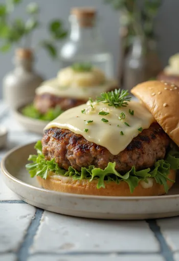 Tarragon Veal Burger served