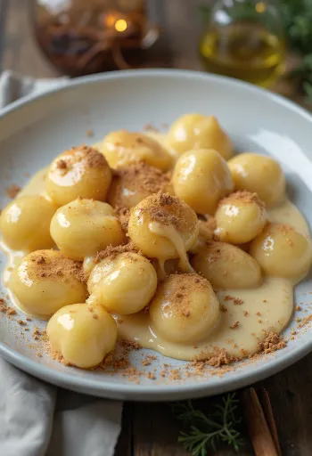 Egg liqueur gnocchi served