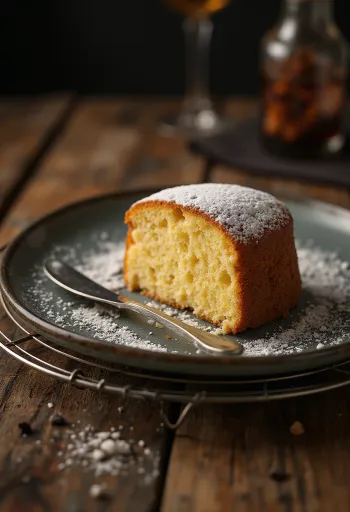 Brown butter cake served in slices