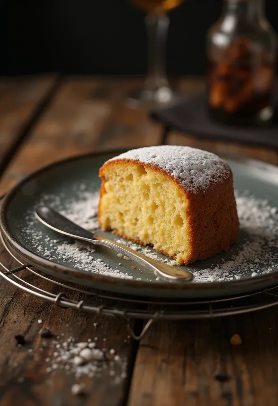 Brown butter cake served in slices