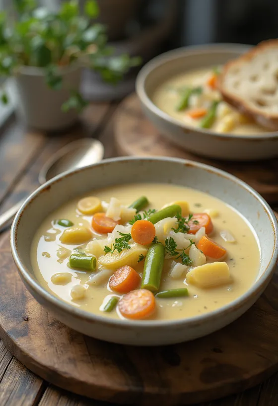 Creamy chowder, rich creamy soup