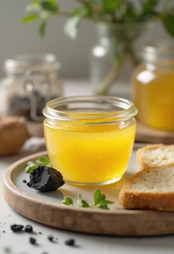 Smoked ghee in a jar, freshly made