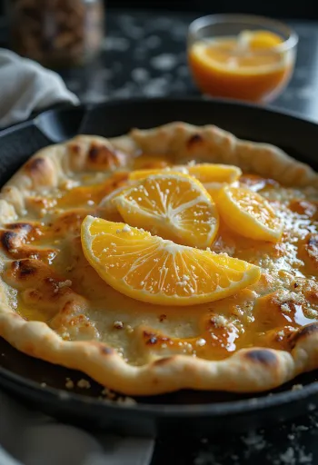 Orange marzipan naan served