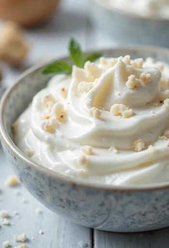 Creamy mint and yoghurt sauce served in a bowl
