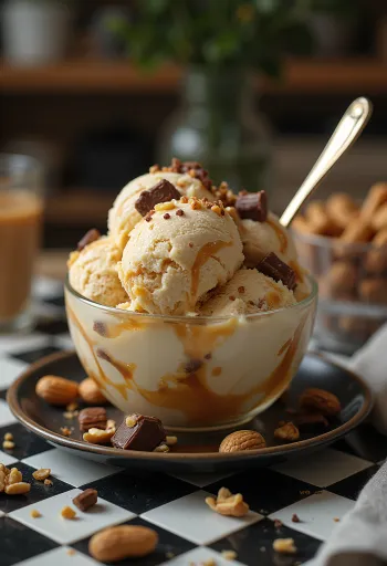 Snickers ice cream served