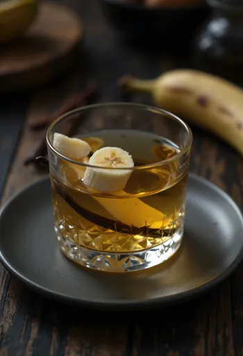 Banana liqueur served in a bottle