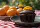 Freshly baked orange and chocolate cupcake