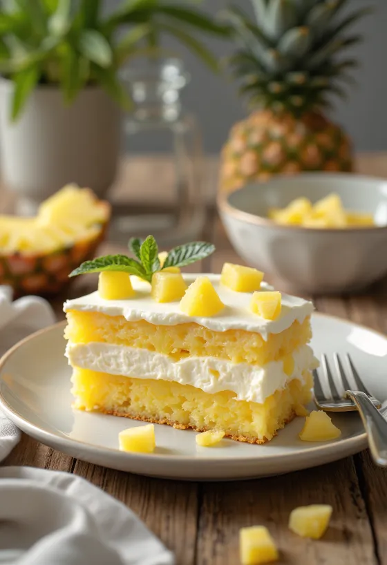 Solero pineapple cake served