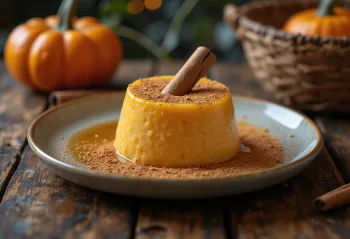 Pumpkin spice panna cotta served in a glass