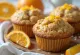 Orange and oat muffins served