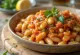 Gigantes plaki with olive oil, freshly served
