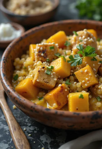 Butternut Squash Quinoa Curry with Tofu