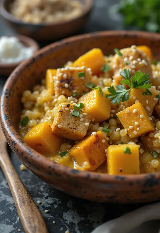 Butternut Squash Quinoa Curry with Tofu