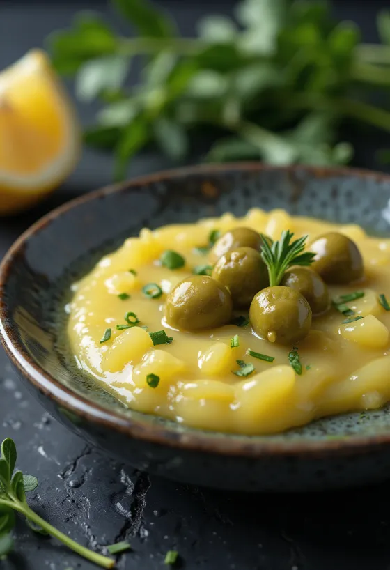 Tarragon, caper and ginger sauce served