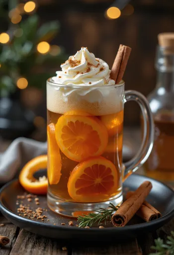 Sweet Christmas cider served in a glass
