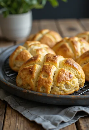Rustic crackling scones served