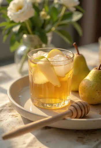 Irish pear cider freshly served