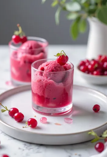 Redcurrant sorbet homemade refreshing dessert