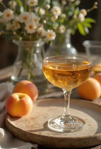 Apricot pálinka served in a bottle